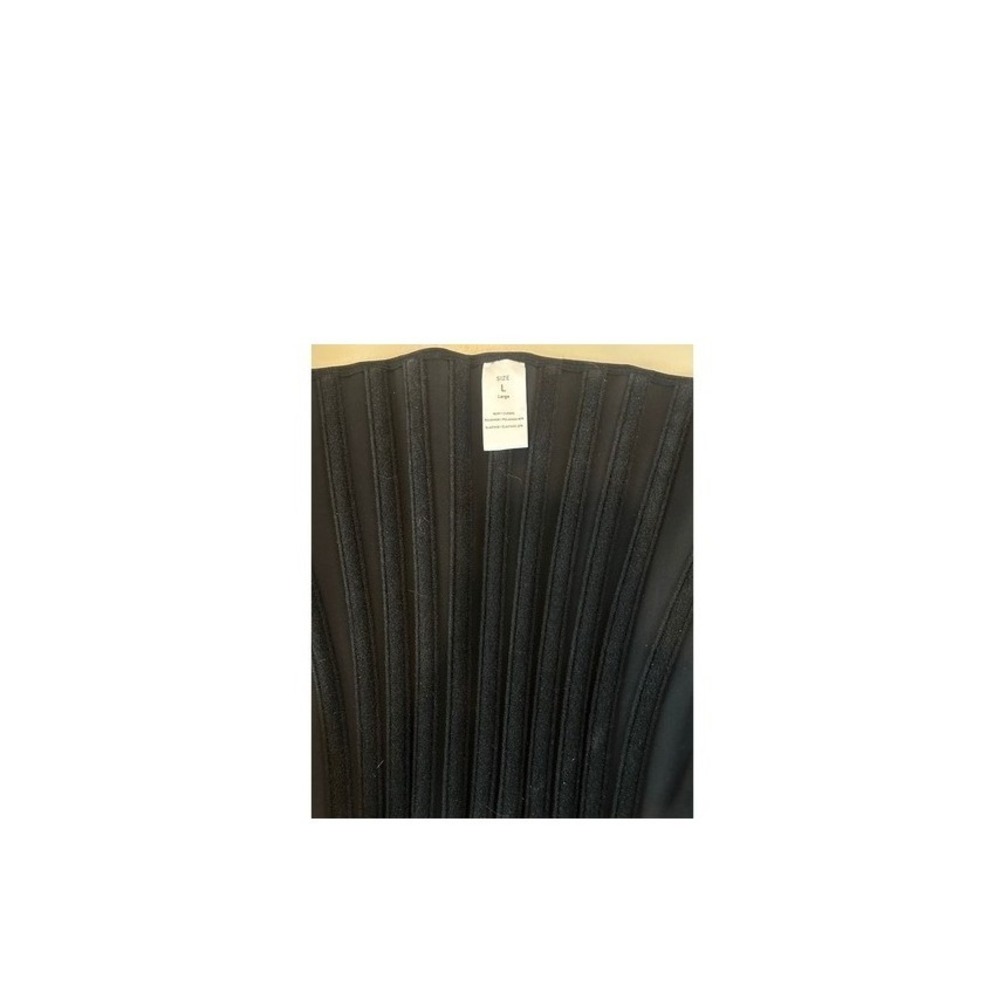 Black Boned Waist Cincher Corset Belt Gold Zipper Front Size Large